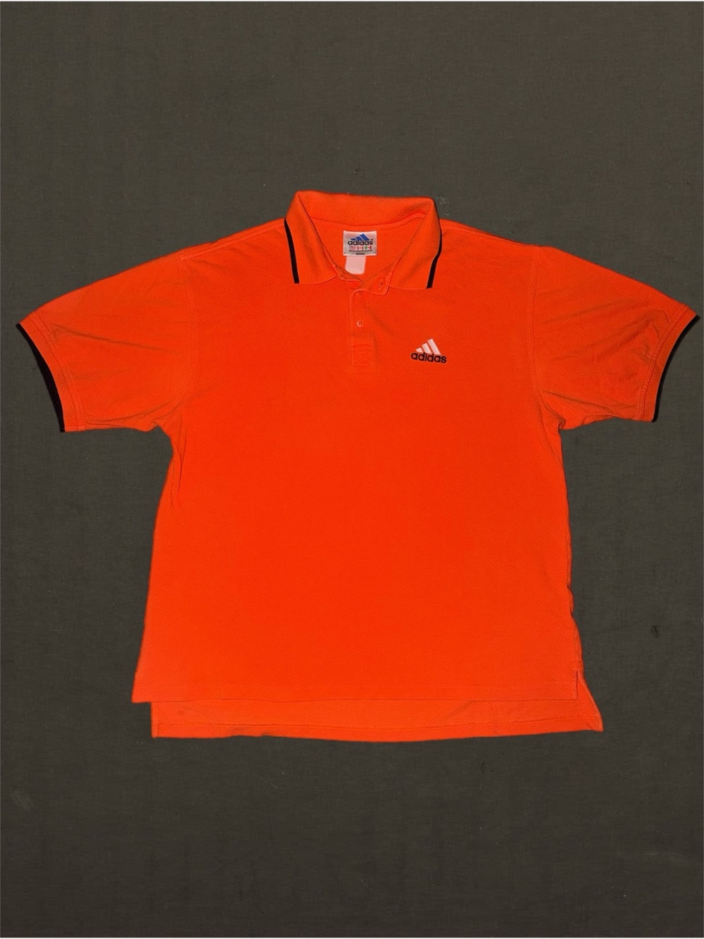 Adidas vintage 90s mens orange polo shirt size XL